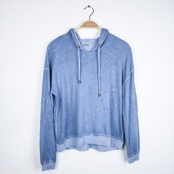 Grey & Gray Blue Star Embroidered Hooded Top - Picture 2 of 8